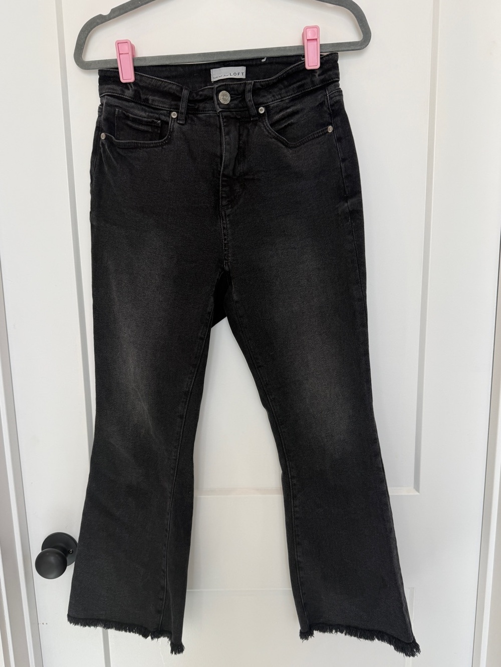 Loft Black Curvy High Waist Kick Crop Jeans